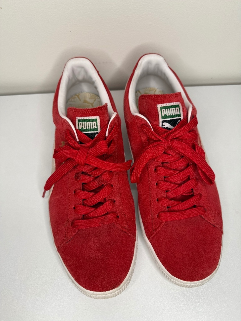 Puma Suede Classic Men's Sneakers Red & White Size 11